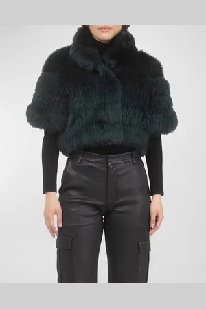 GORSKI Reversible Merinillo Lamb Shearling Bolero Jacket With Cropped Sleeves