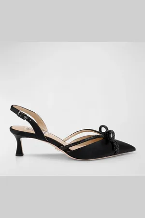 Badgley Mischka Angelina Silk Shimmer Bow Slingback Pumps