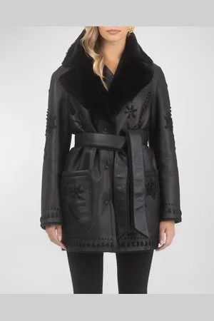 GORSKI Embroidered Lamb Shearling Wrap Jacket