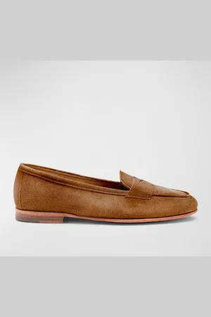 santoni Carla Suede Penny Loafers
