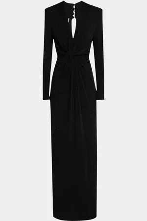 Emanuel Ungaro Twist-Front Rhinestone Gown