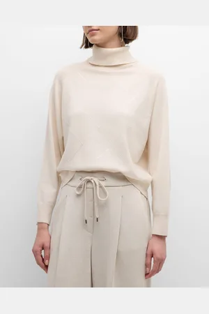 PESERICO SIGN Diamond-Embroidered Turtleneck Sweater