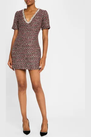 Milly Nyah Crystal-Embellished Tweed Mini Dress