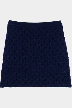 THEORY Cable-Knit Felted Wool-Cashmere Mini Skirt