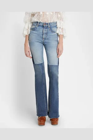 Chloé Denim Patchwork Flare Leg Pants