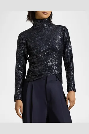 Ralph Lauren Sequined Mesh Turtleneck