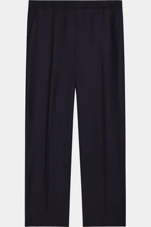 THEORY Treeca Virgin Wool Flannel Cropped Pull-On Pants