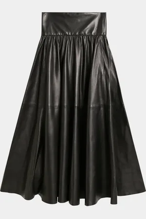 By Malene Birger Mivilo A-Line Leather Midi Skirt