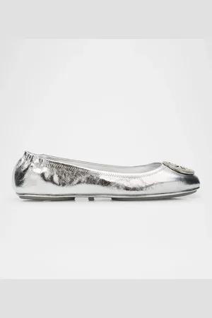 Tory Burch Minnie Leather Logo Travel Ballerina Flats