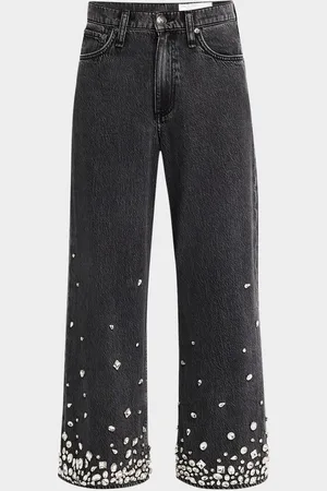 RAG&BONE Cropped High-Rise Crystal Jeans