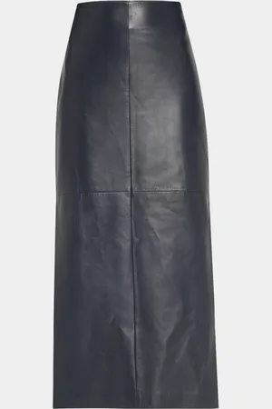 Brunello Cucinelli Leather Midi Skirt