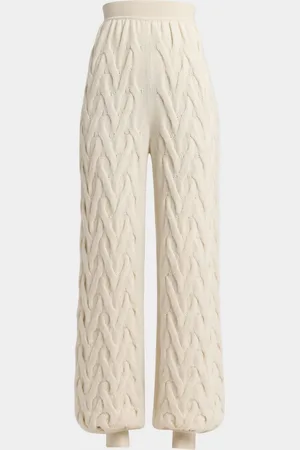 Loro Piana Cocooning Cozy Braids Knit Baby-Cashmere Jogger Trousers