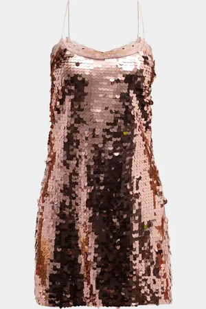 LOVESHACKFANCY Grecia Sequin Spaghetti-Strap Mini Dress