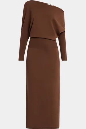 Simkhai Janese One-Shoulder Wool-Blend Midi Dress