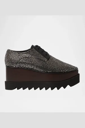 Stella McCartney Elyse Crystal Alter Suede Platform Sneaker Loafers