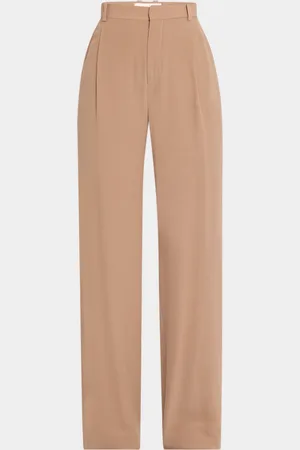 Saint Laurent Pleated Straight-Leg Silk Suiting Trousers