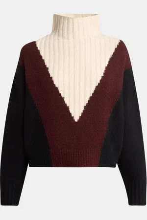 Proenza Schouler Alma Graphic Cashmere Turtleneck Sweater