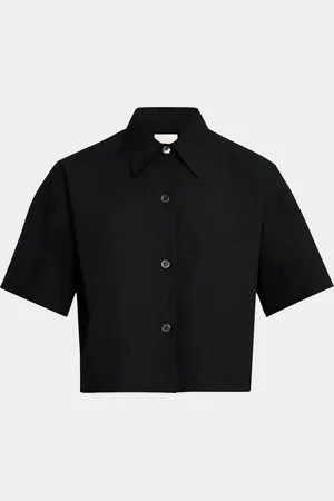 TWP Hazelwood Balloon-Hem Cropped Shirt