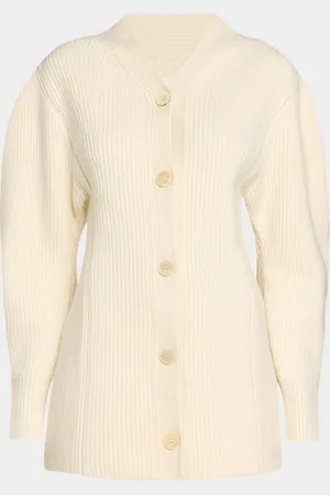 Jil Sander Long Ribbed Wool Cardigan