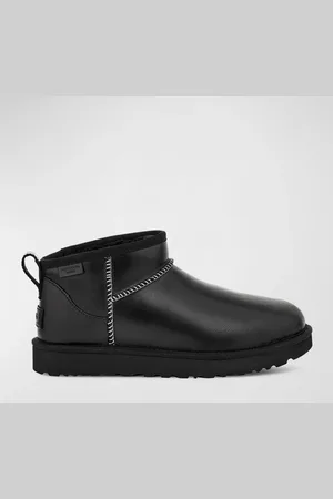 UGG Classic Ultra Mini Leather Cozy Ankle Boots