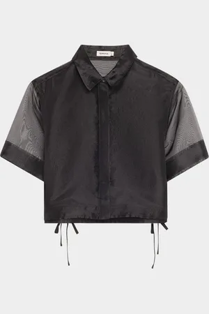 Simkhai Ryett Short-Sleeve Cropped Shirt
