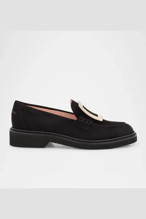 Roger Vivier Viv Rangers Suede Buckle Loafers