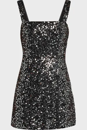 Simkhai Benson Sequined Bodycon Square-Neck Mini Dress