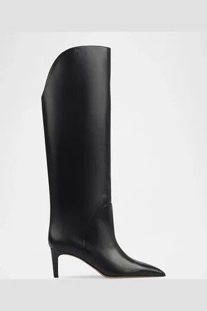 PARIS TEXAS Gaia Leather Point-Toe Knee Boots
