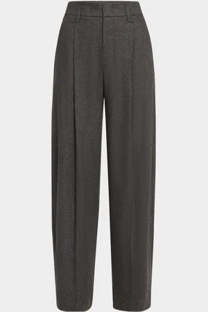 Vince Wide-Leg Herringbone Trousers