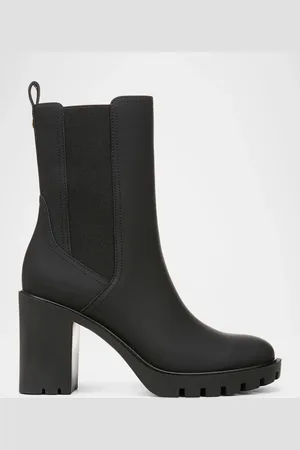 VERONICA BEARD Riley Leather Block-Heel Chelsea Booties