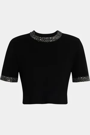 A.L.C. Maeve Embellished Short-Sleeve Top
