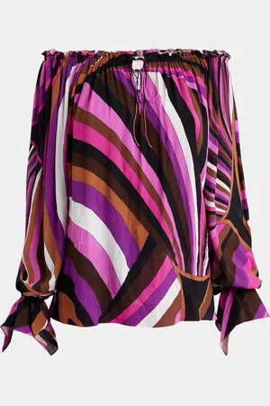Emilio Pucci Off-The-Shoulder Long-Sleeve Blouse