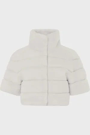 GORSKI Reversible Lamb Shearling Bolero Jacket With Cropped Sleeves