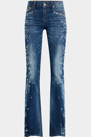 Cout de la Liberte Britney Mosaic-Embellished Flare Jeans