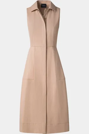 AKRIS Sleeveless Cotton Midi Shirtdress