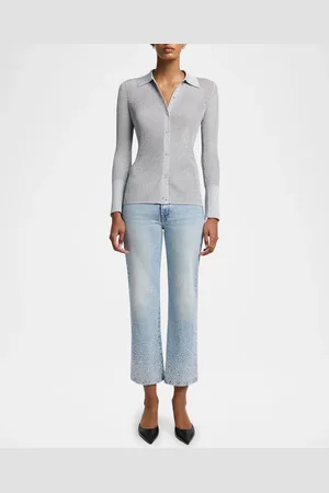 7 for all Mankind Logan Embellished Stovepipe Jeans