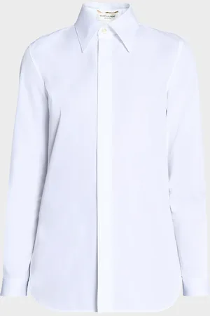 Saint Laurent Cotton Button-Front Blouse