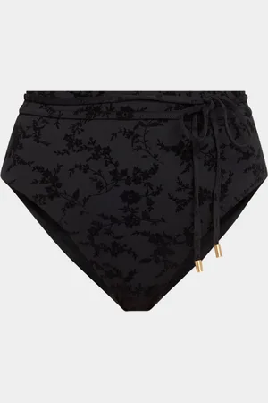 ZIMMERMANN Wylie Textured High-Waist Bikini Bottoms