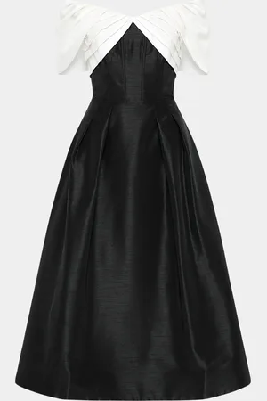Rebecca Vallance Eliza Bicolor Strapless Midi Dress