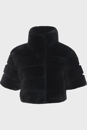 GORSKI Reversible Lamb Shearling Bolero Jacket With Cropped Sleeves