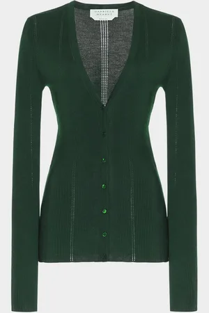 GABRIELA HEARST Lillian Slim V-Neck Wool Cardigan
