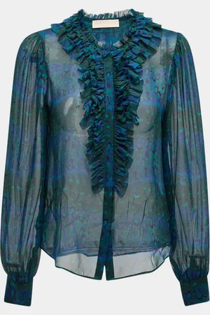 ULLA JOHNSON Clio Sheer Ruffle Blouse
