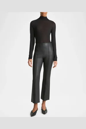 Vince Cropped Flare Leather Pants