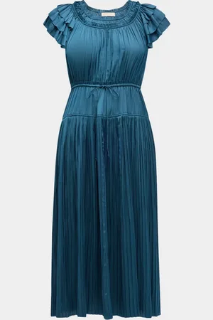ULLA JOHNSON Kalesta Pleated Ruffle Mini Dress