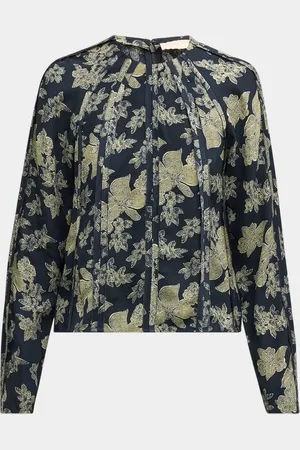 ULLA JOHNSON Kavi Floral Long-Sleeve Blouse