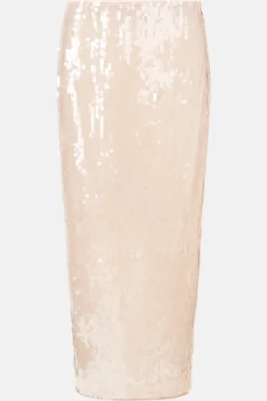 Staud Casey Sequined Midi Skirt
