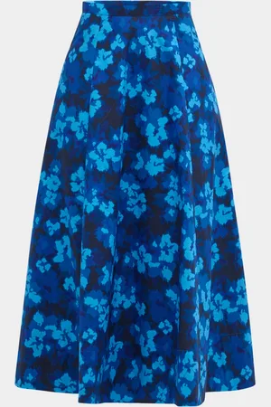 ULLA JOHNSON Vianne Floral A-Line Midi Skirt