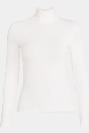 Frame Ribbed Turtleneck Top