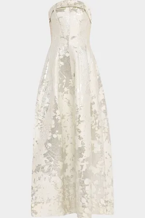 Simkhai Octavia Strapless Metallic Jacquard Gown