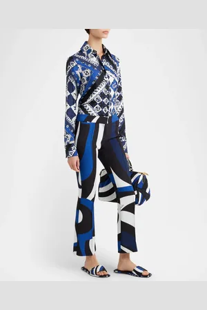 Puccini Iride Pintuck Kick-Flare Ankle Trousers